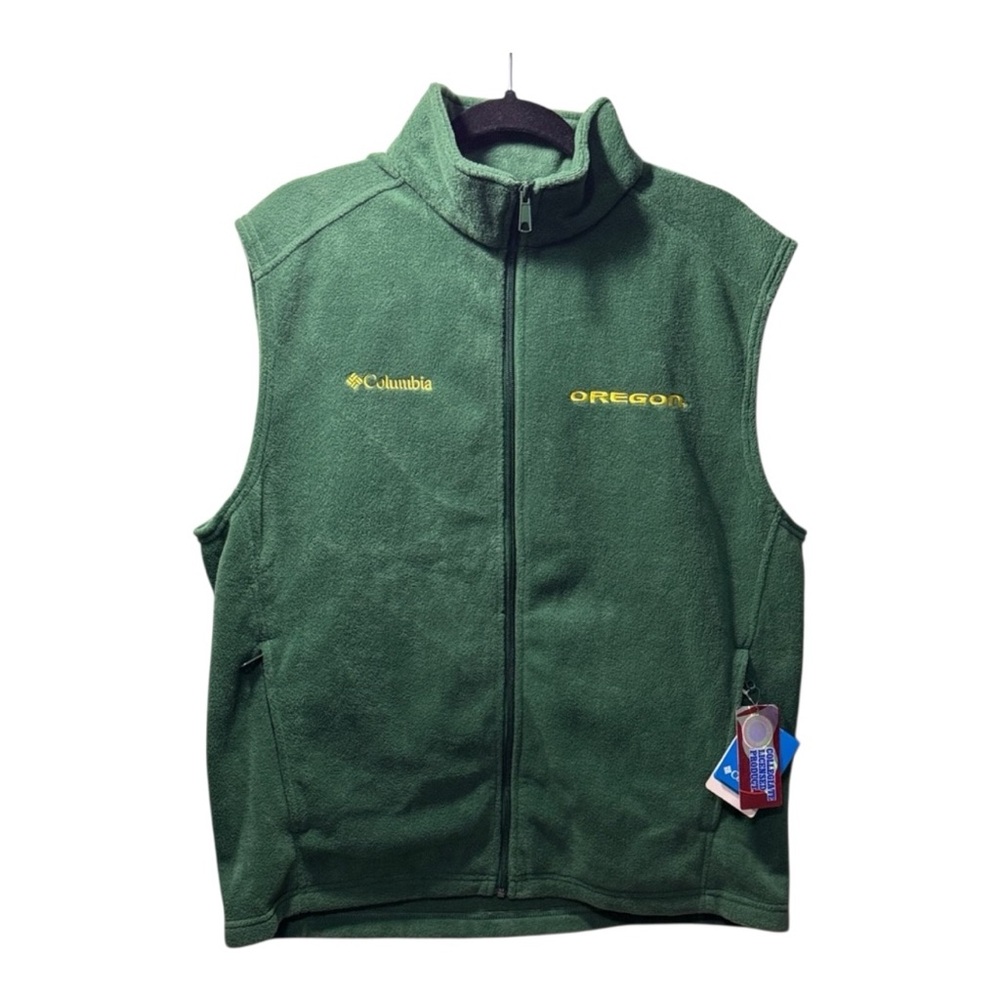 New Columbia Sportswear Forest Green Collegiate Oregon Ducks Flanger Fleece Vest - Picture 8 of 8